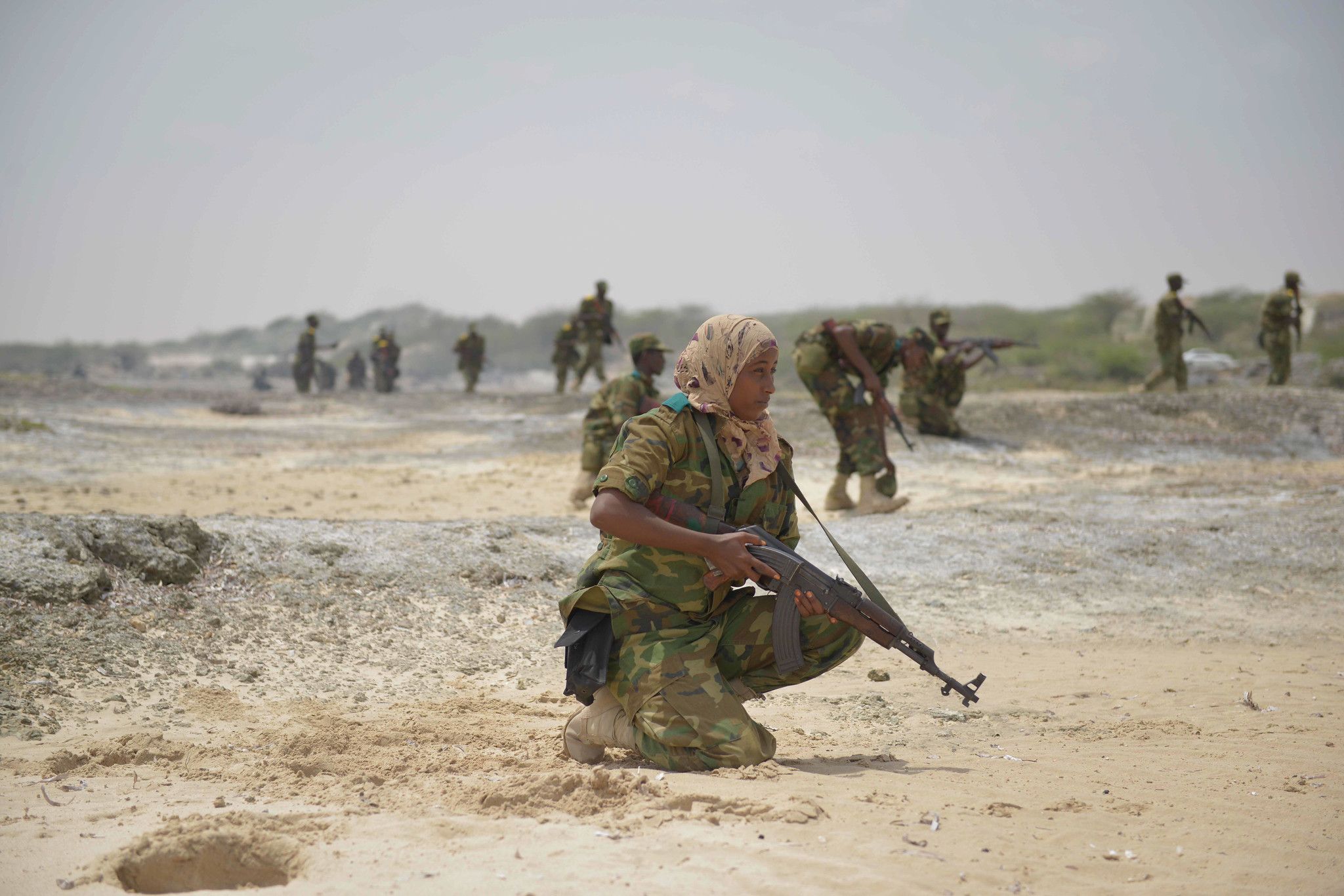 A female soldier belonging to the Somali National Army.